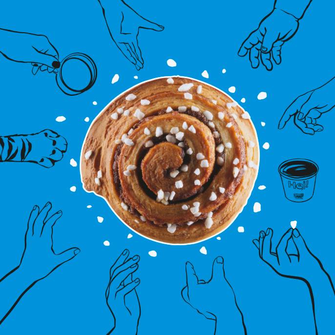 Skořicový šnek a cappuccino za 1 Kč.