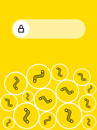 GIF se symboly bodů IKEA Family na žlutém pozadí.