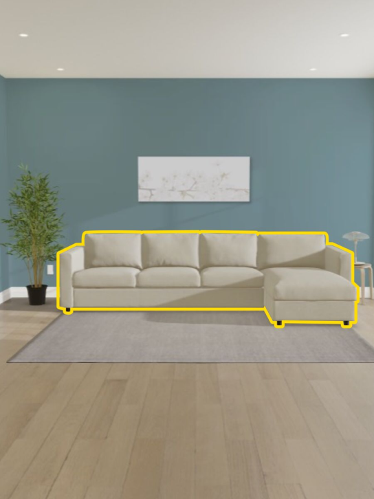 GIF zobrazující různé pohovky v nástroji IKEA Kreativ.