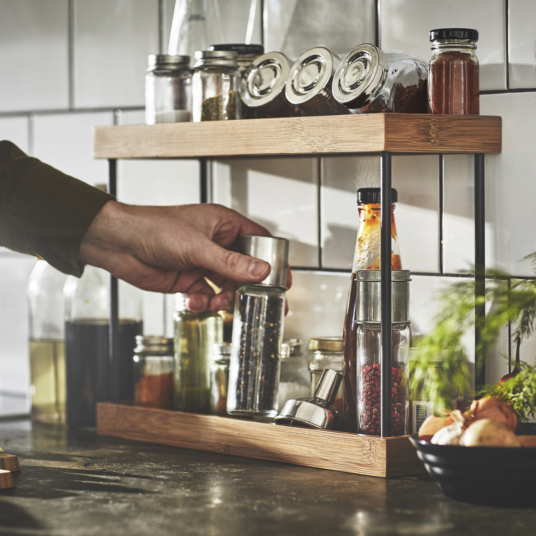 NÅLBLECKA, organizér kuchyňské pracovní desky.