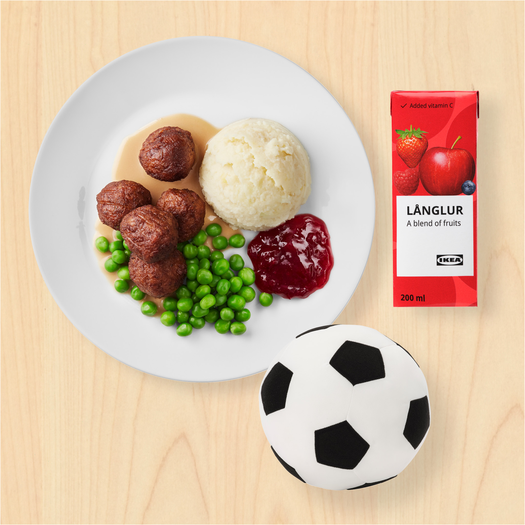 Dětské menu pro fanoušky fotbalu.
