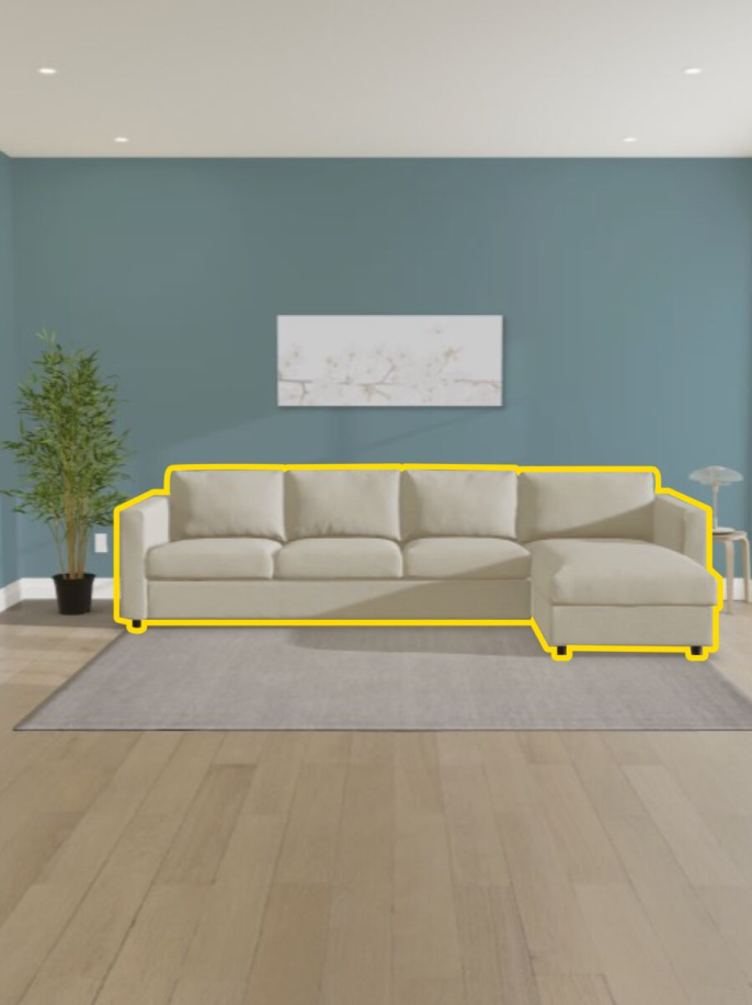 GIF zobrazující různé pohovky v nástroji IKEA Kreativ.
