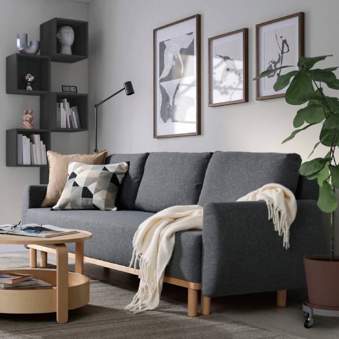 GRUNNARP, 3místná rozkládací pohovka.