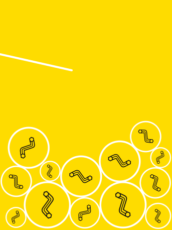 GIF se symboly bodů IKEA Family na žlutém pozadí.