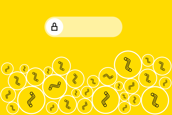 GIF se symboly bodů IKEA Family na žlutém pozadí.